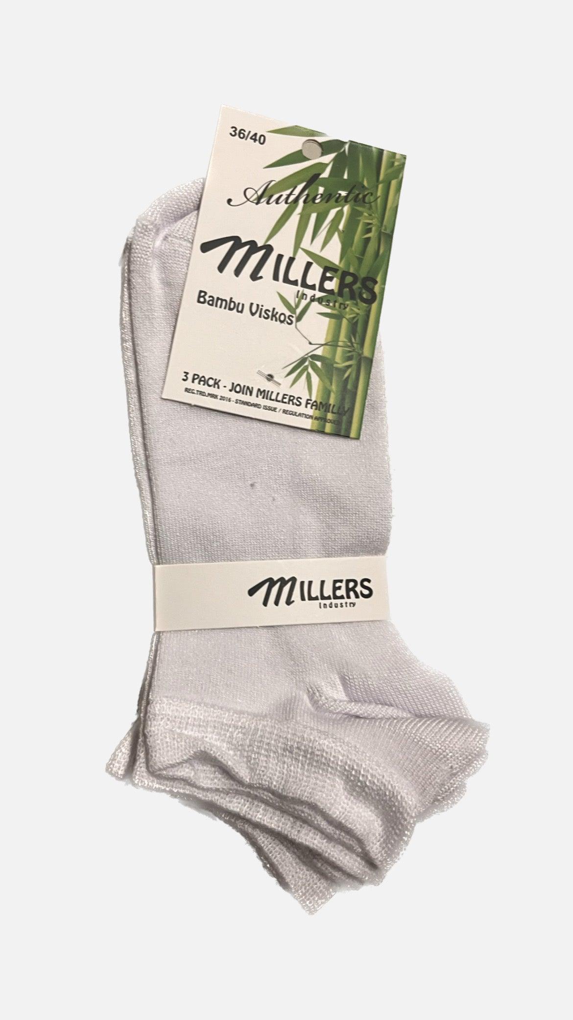Bambus ankel viskose 3-pak sokker med etiket.