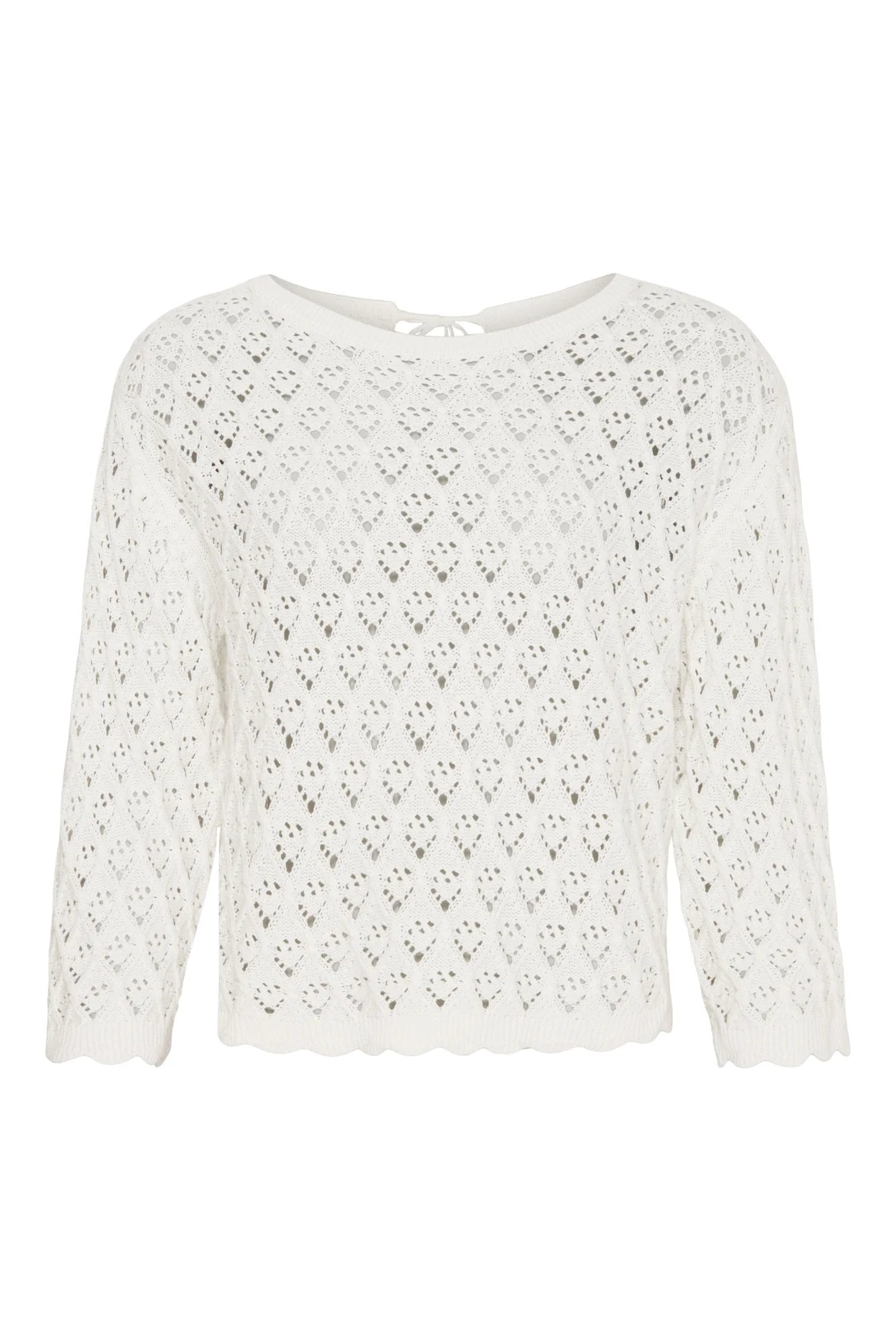 Femme Facon - VITA strikbluse med blondemønster.