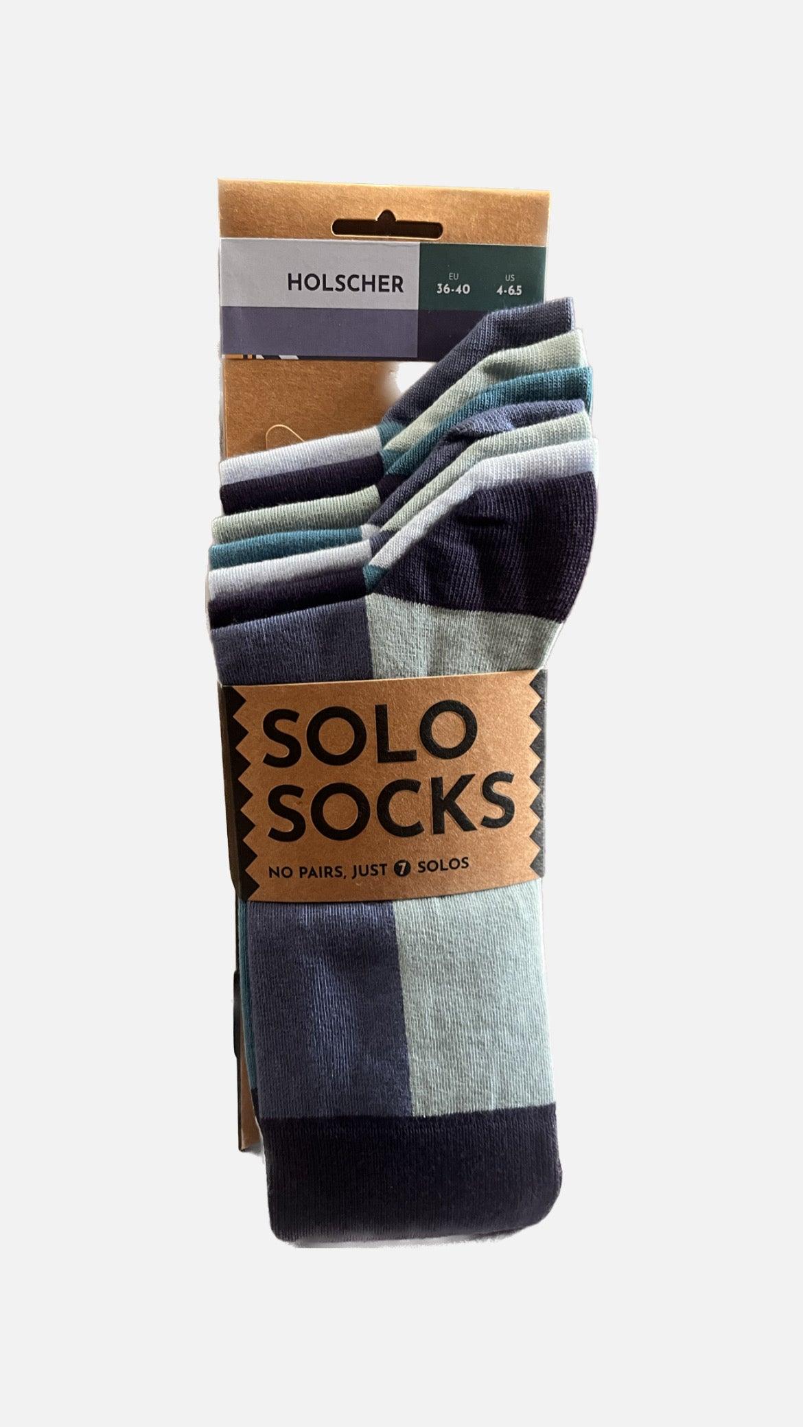 Solosocks - Wilhelm Crew i genanvendt boks med unikke designs.