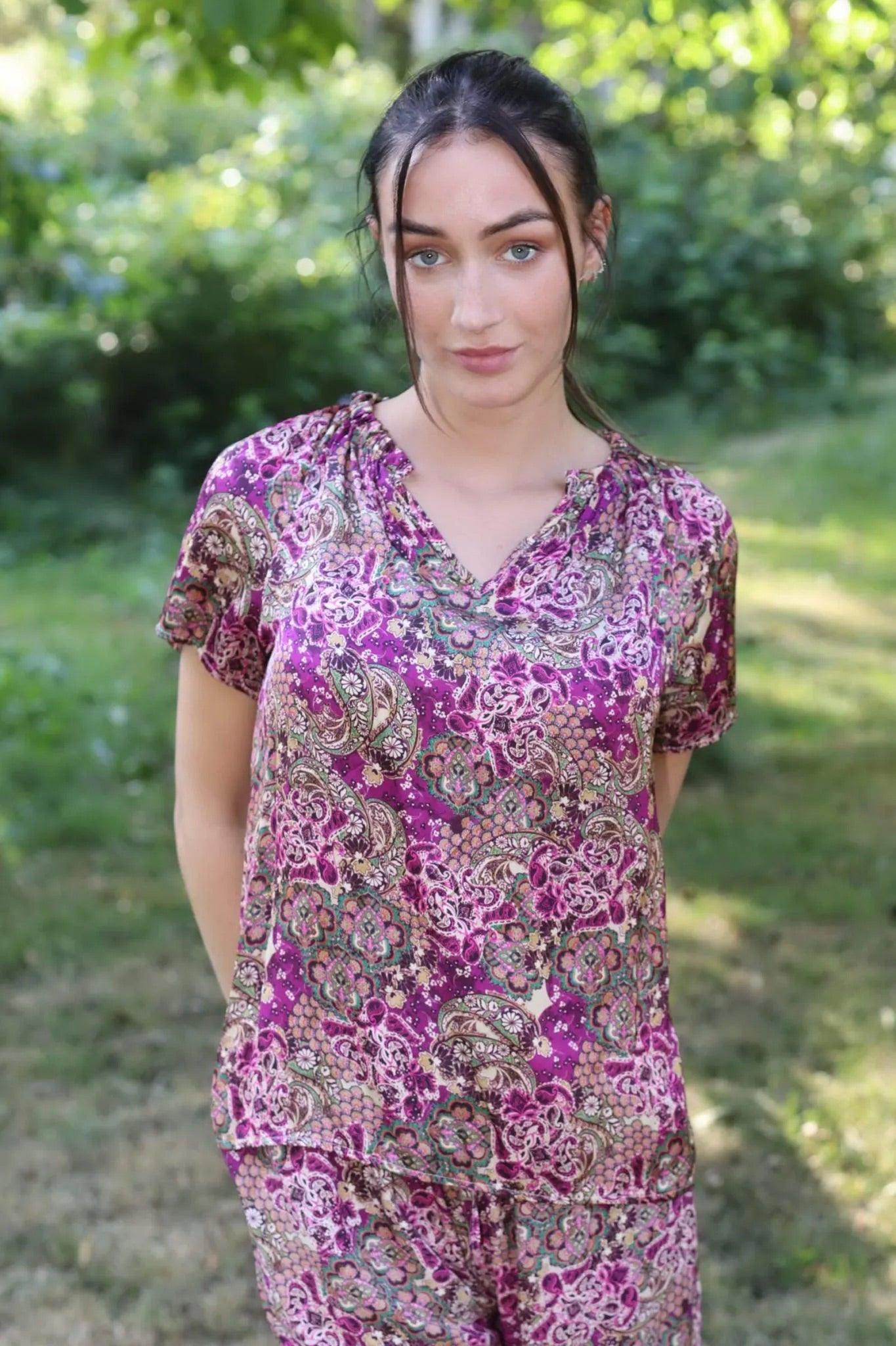 Copenhagen luxe lilla silke top 1327 - Damernes Outlet