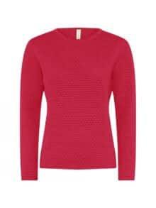 Skovhuus Koral knit med hvid stribe og krave.