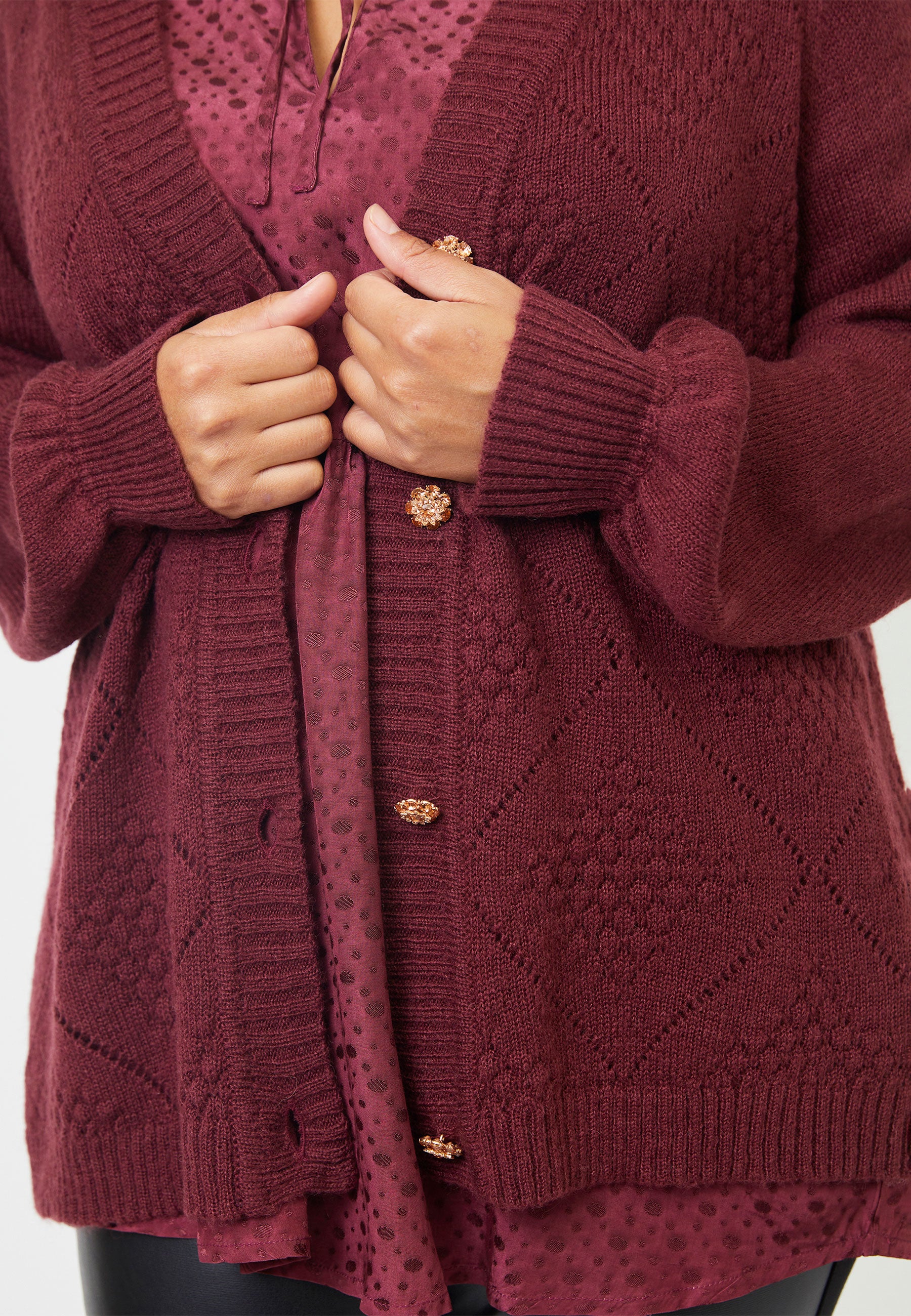 Adia ADAddison Knit Cardigan 5579 Burgundy