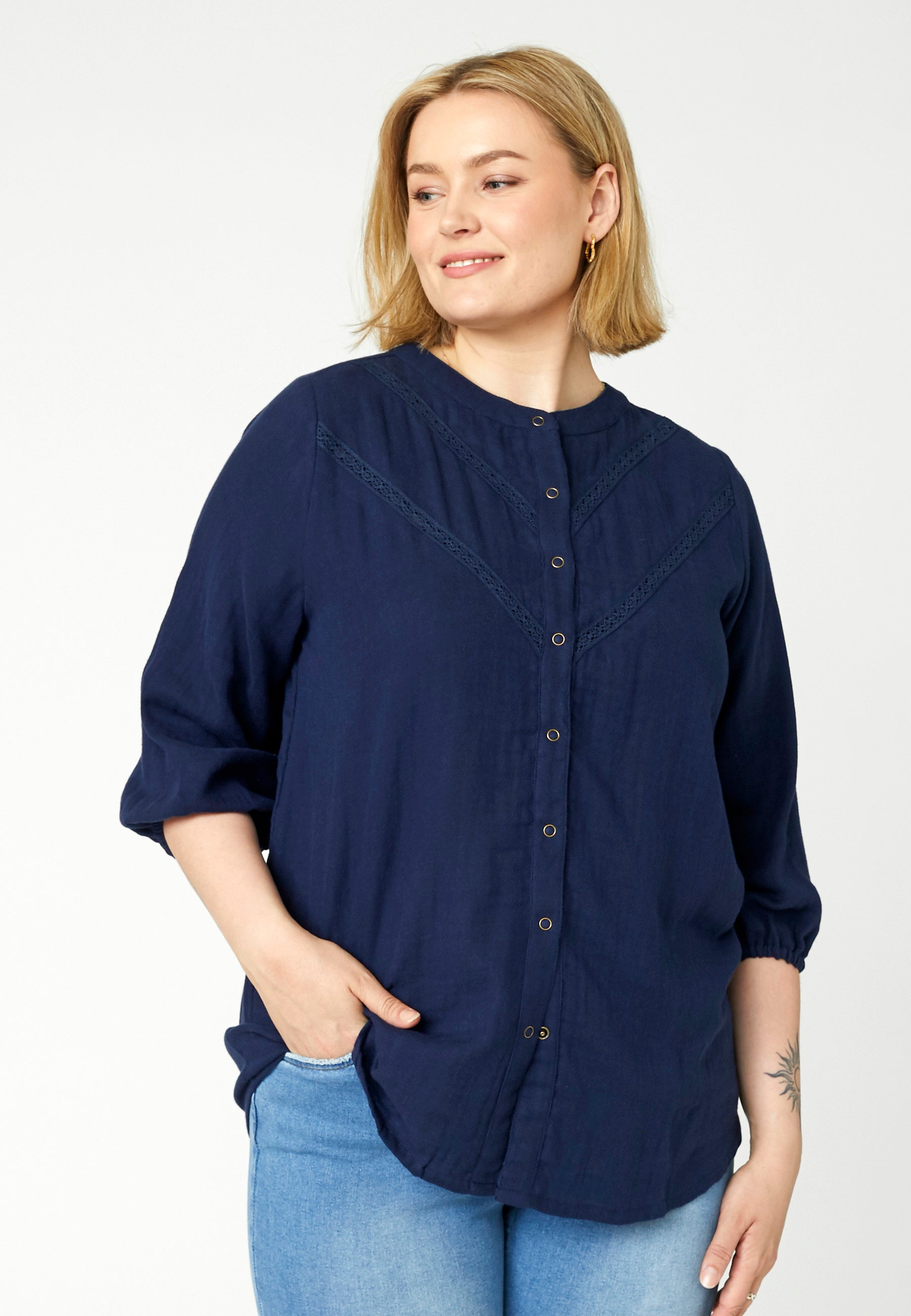 Adia ADFarina Skjortebluser 5999 NAVY BLUE