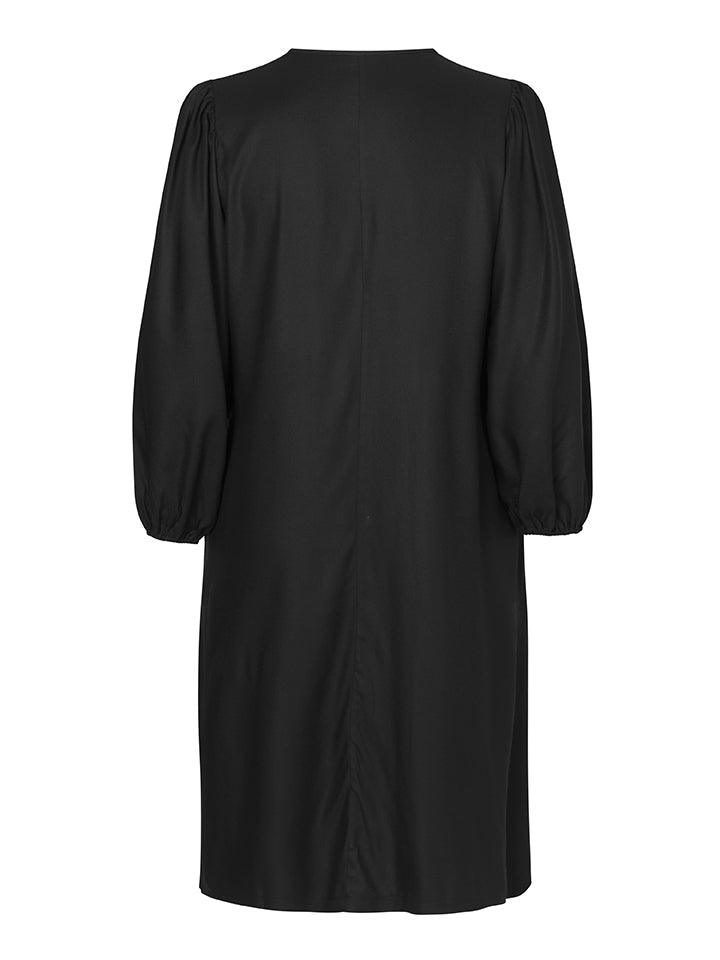 Alba kjole i sort twill viscose - Damernes Outlet
