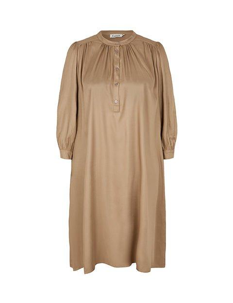 Amber kjole i camel twill viskose - Damernes Outlet