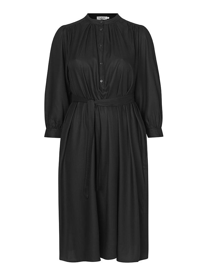 Amber kjole i sort twill viscose - Damernes Outlet