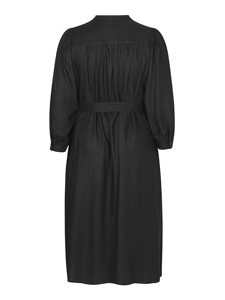 Amber kjole i sort twill viscose - Damernes Outlet