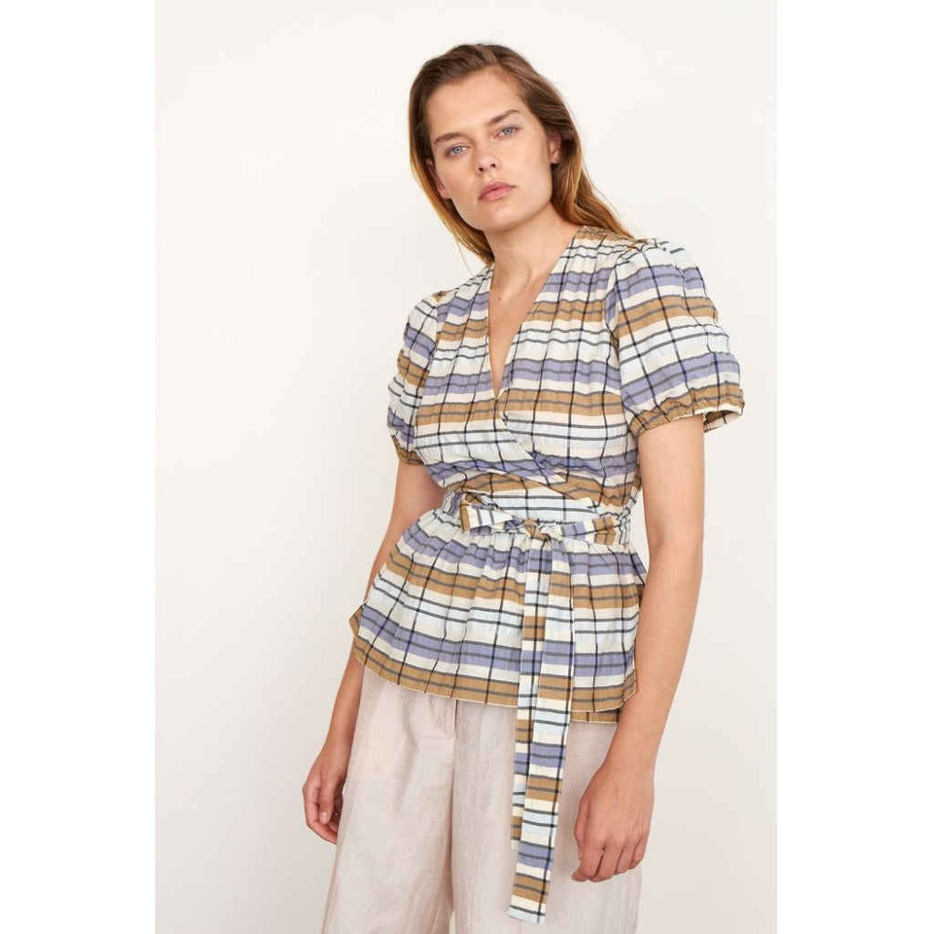 Second Female Ambrosia wrap blouse Skjorter og bluser Fog