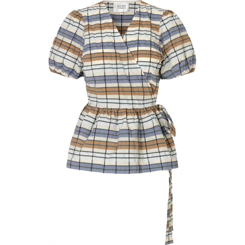 Second Female Ambrosia wrap blouse Skjorter og bluser Fog