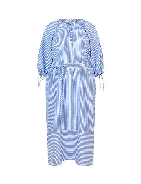 Amura kjole i blåstribet bomuld - Damernes Outlet