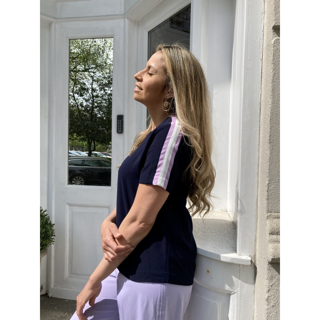NORR Asta top Skjorter og bluser Navy/Lilac
