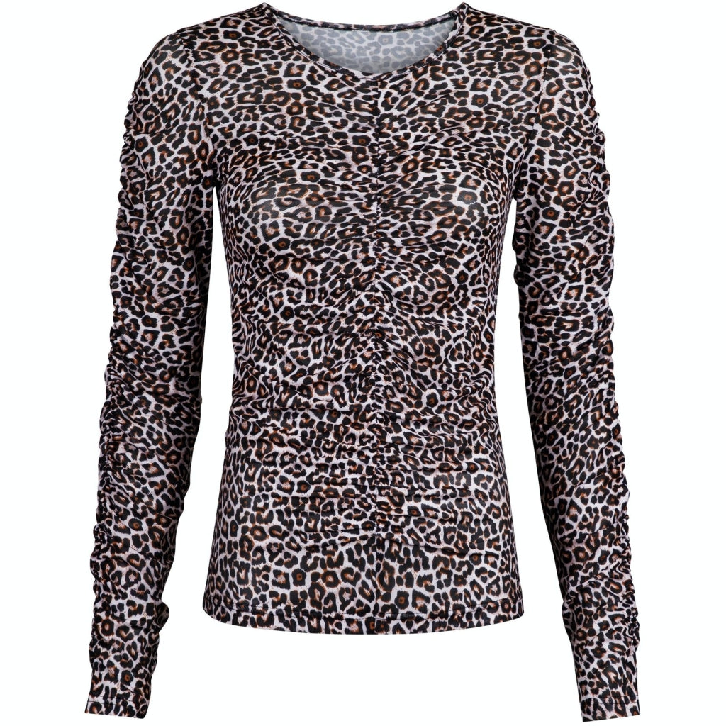 Neo Noir Bea leo mesh blouse Skjorter og bluser Leopard