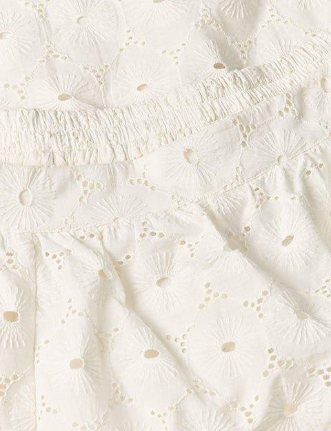 Bella nederdel i hvid broderie anglaise - Damernes Outlet