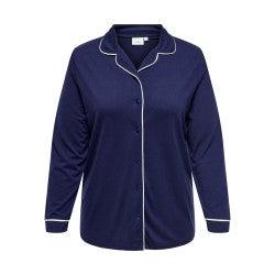 Only Carmakoma Nat bluse med hvid piping, elegant og komfortabel.