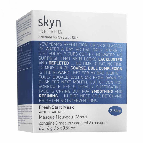 Skyn Fresh Start Mask kasse med skummaske til dybderensning.