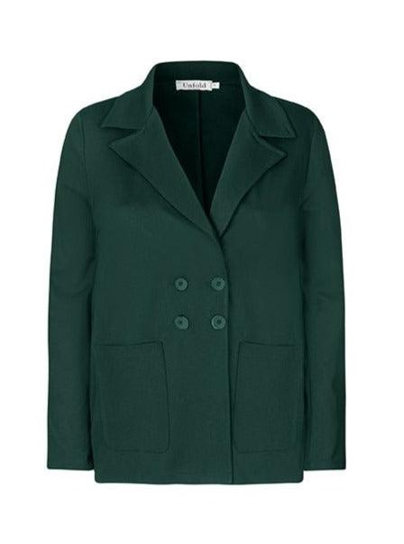 Carmen blazer i grøn jersey - Damernes Outlet