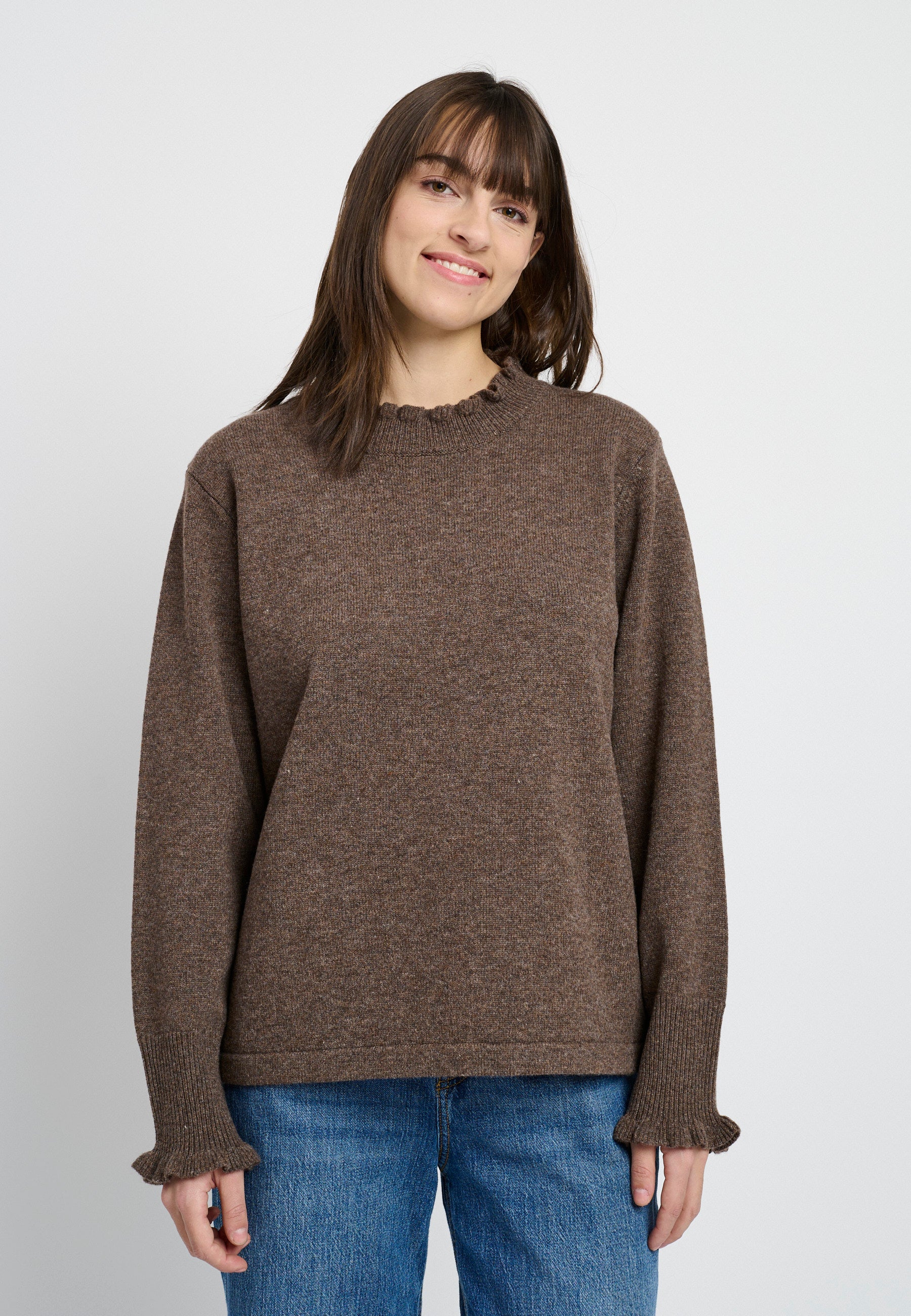 Lind Cassandra Knit Pullover 1960 dark brown melange