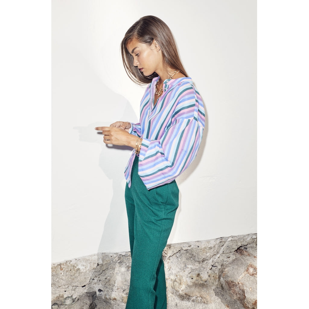 Co'couture Celina multi stripe Shirt Skjorter og bluser Sky blue