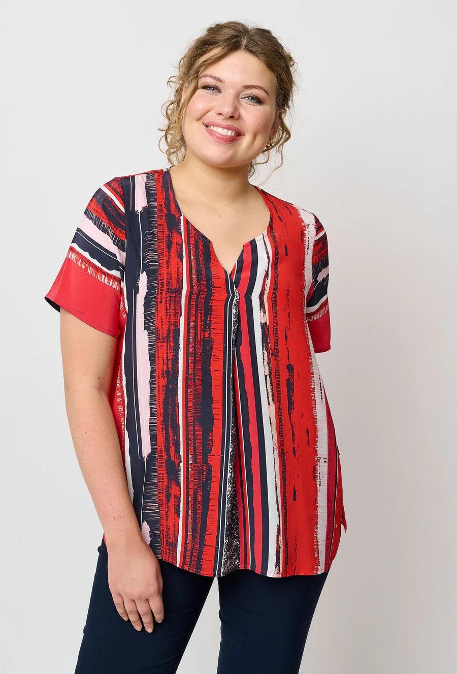 Pont Neuf Moude sia bluse, kortærmet og stribet.