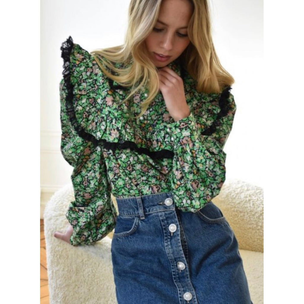 Custommade Demi blouse Skjorter og bluser Classic green