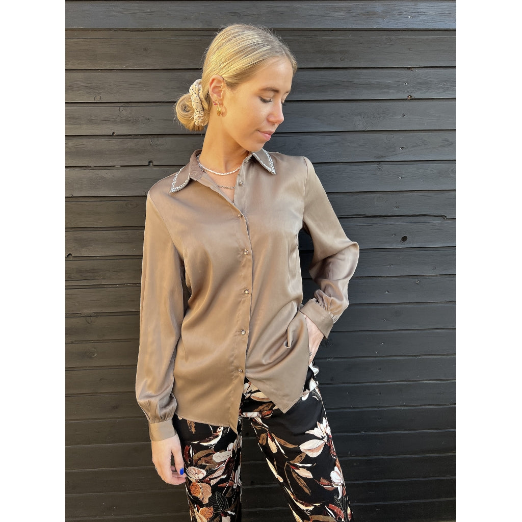 Costamani Diamond shirt Skjorter og bluser Dark sand