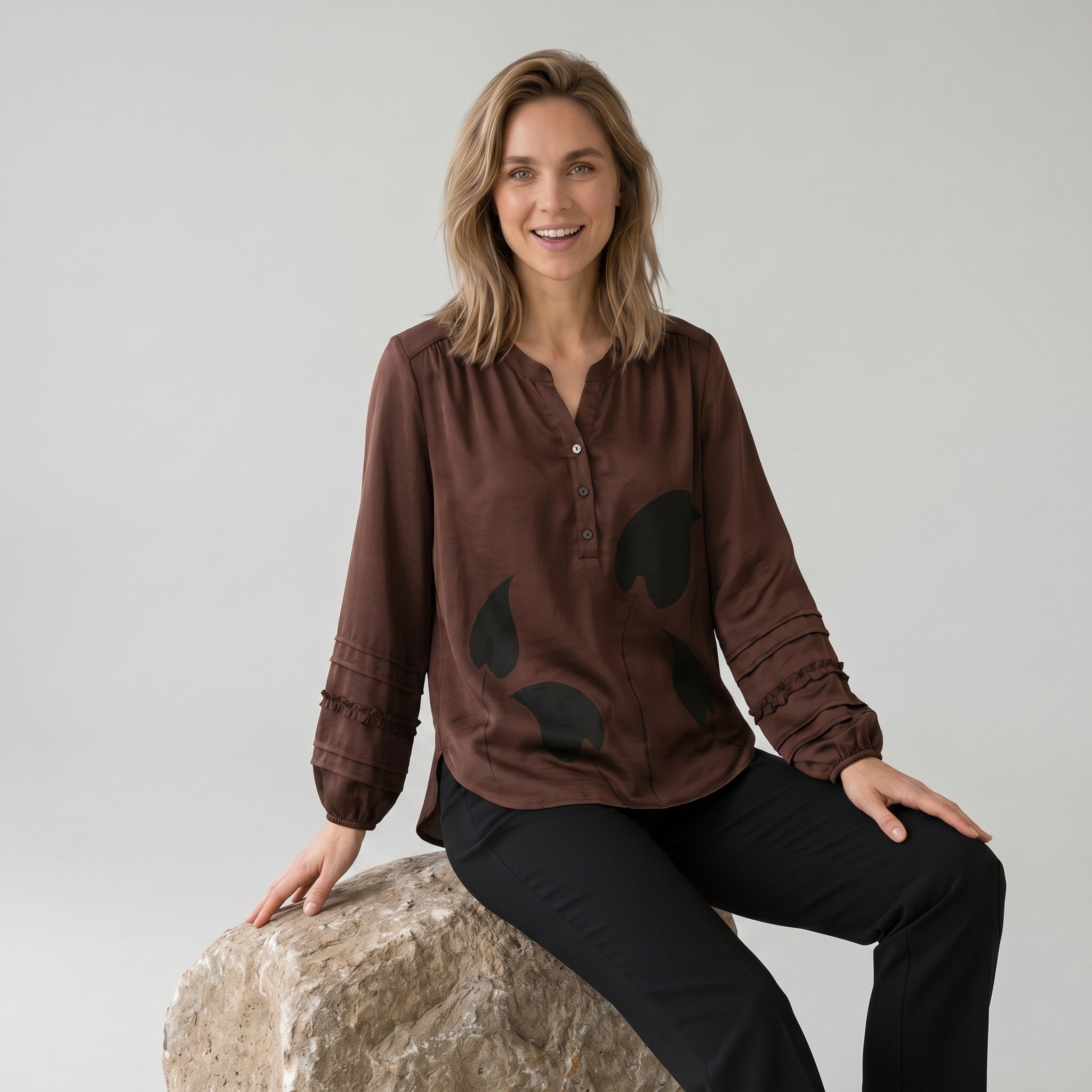 Elton ETMasha Skjortebluser 1451 Mocca Brown