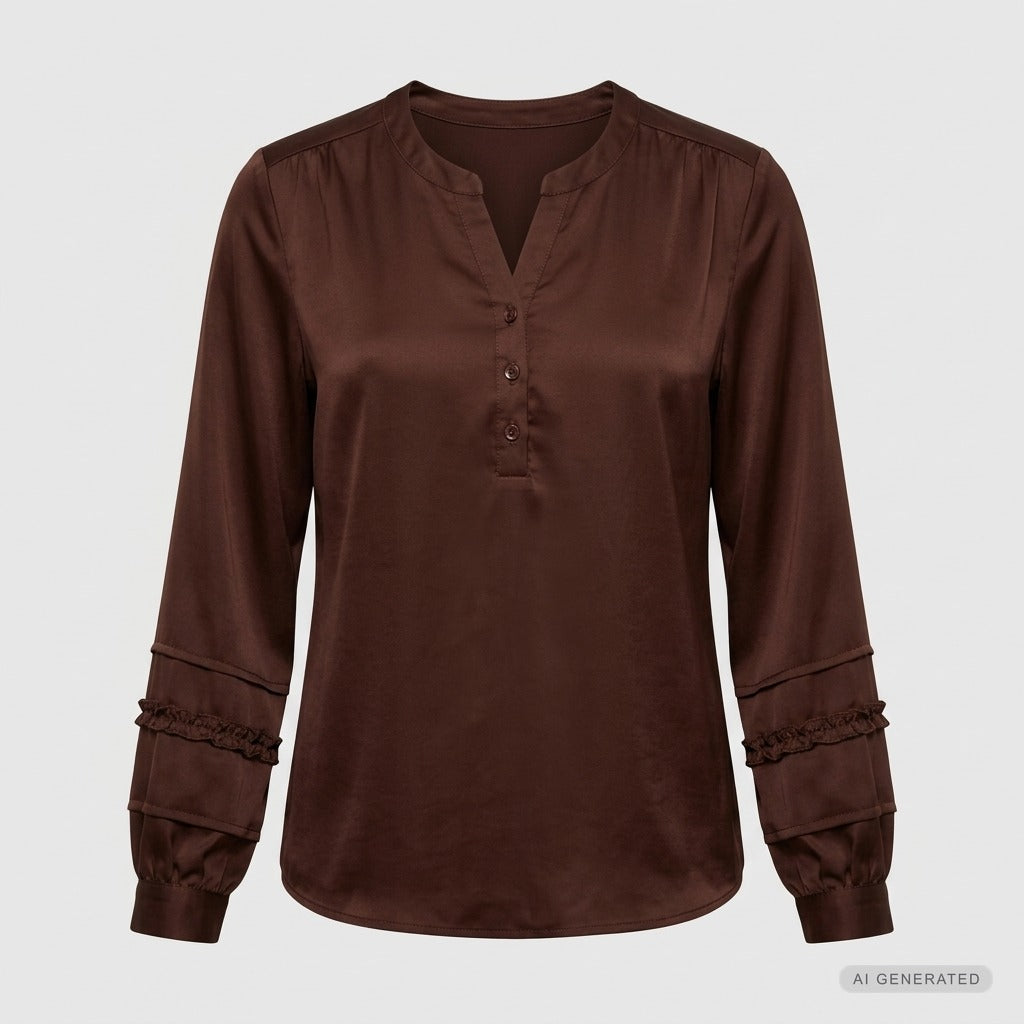 Elton ETMasha Skjortebluser 1451 Moca Brown without print