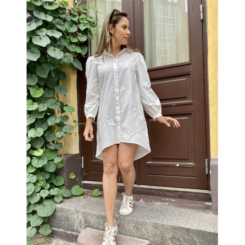 Continue Hollie embroidery shirt Skjorter og bluser White