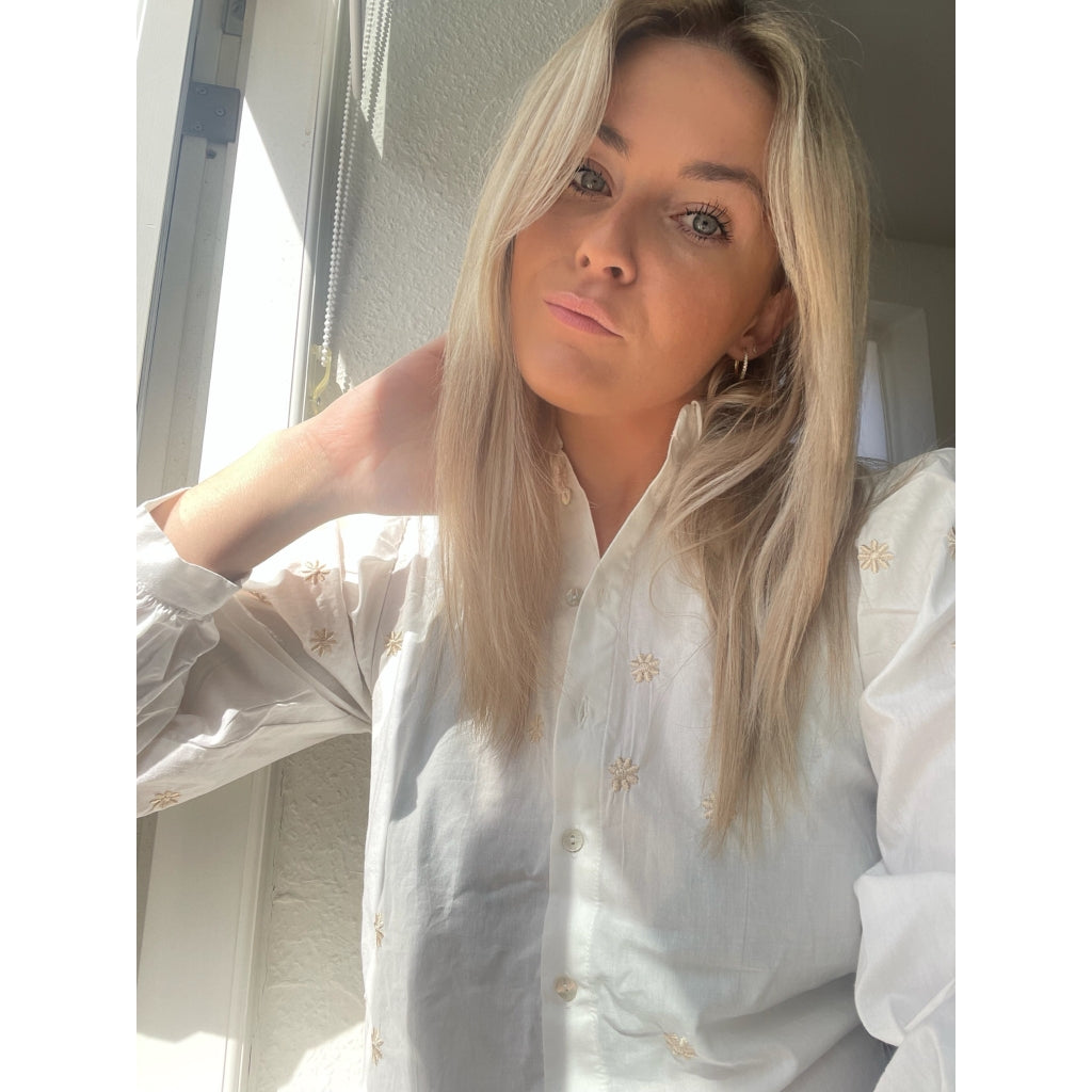 Continue Hollie embroidery shirt Skjorter og bluser White