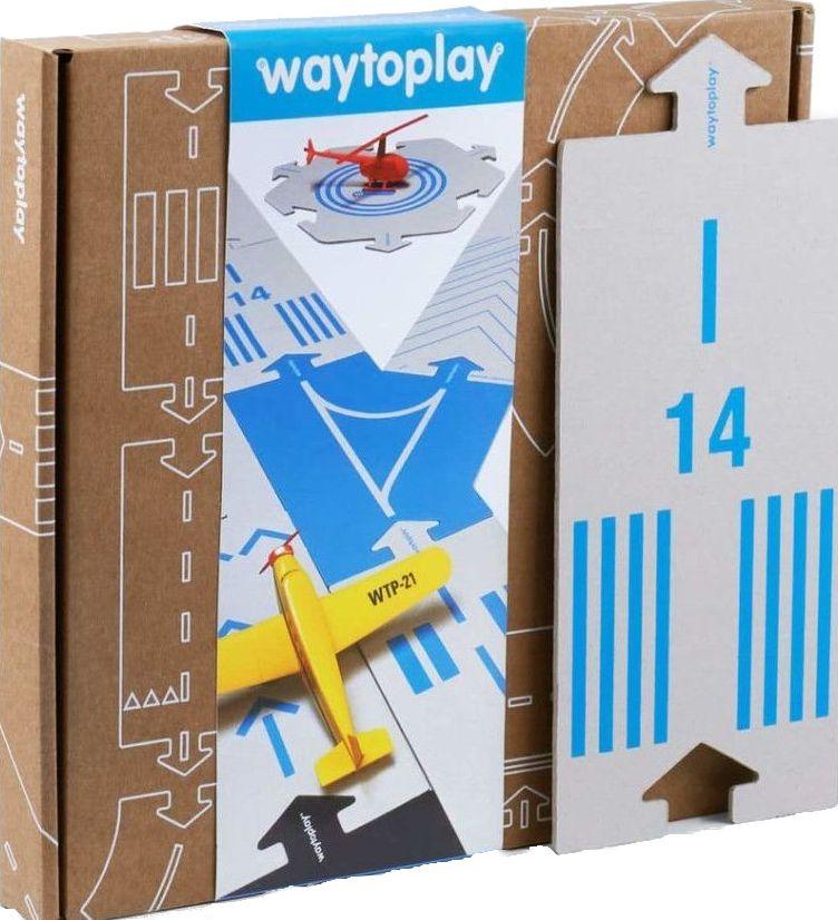 Way to Play bilbane - lufthavn legetøjssæt med flymodel.