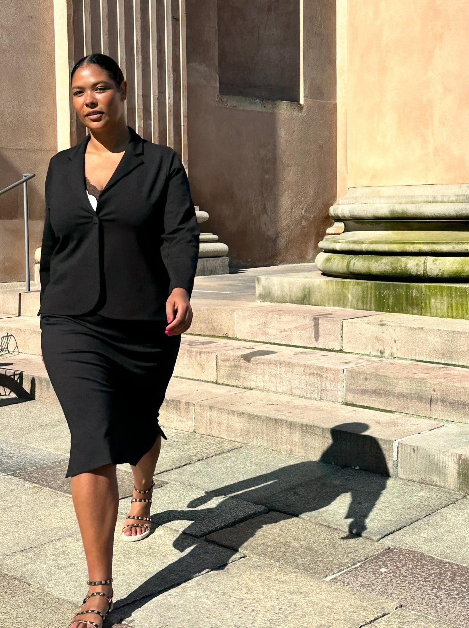 Betty pencil skirt i sort jersey - Damernes Outlet