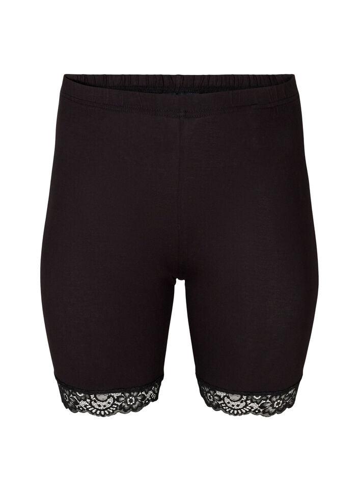 Zizzi gudetrusser/cykelshorts med blondekant.