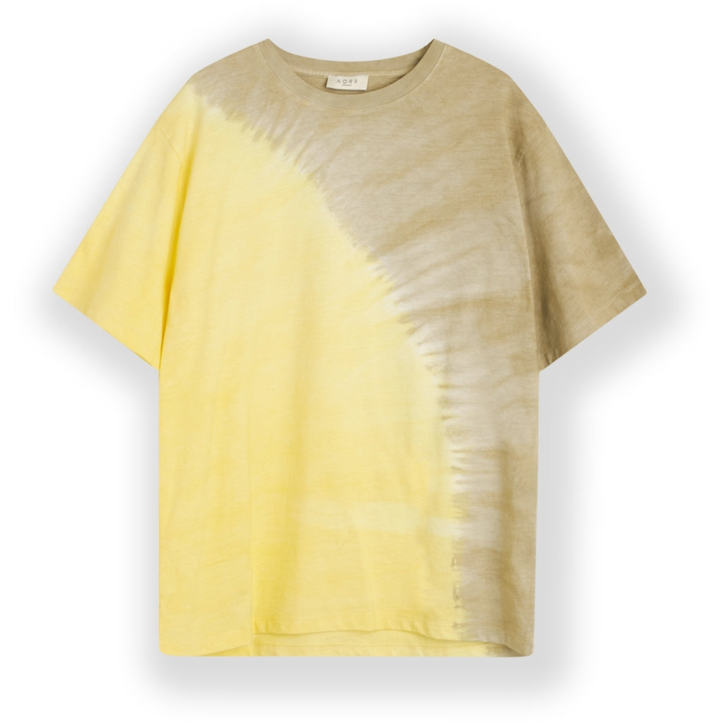 NORR Issa dyed tee Toppe og t-shirts Yellow/olive dyed