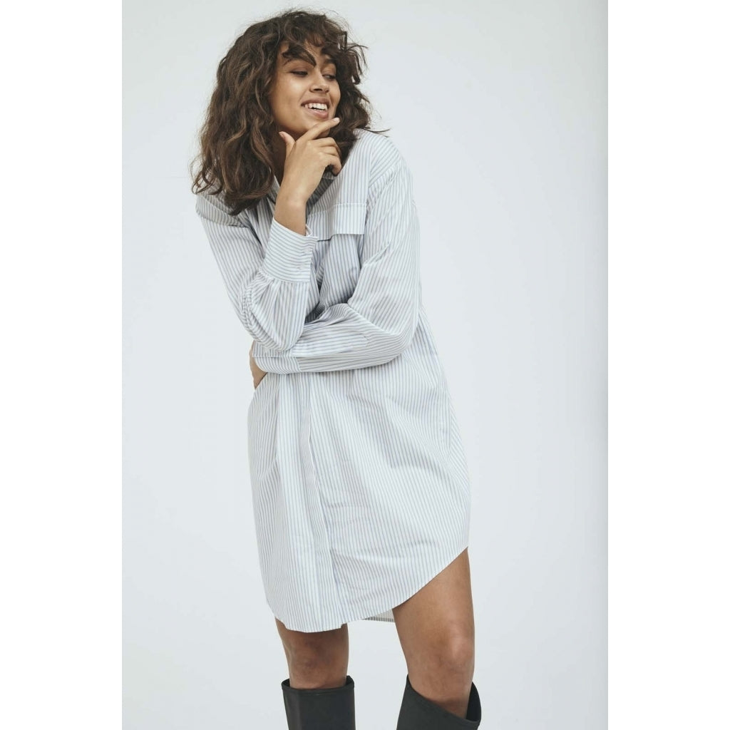 NORR James shirt dress Skjorter og bluser Blue stripes