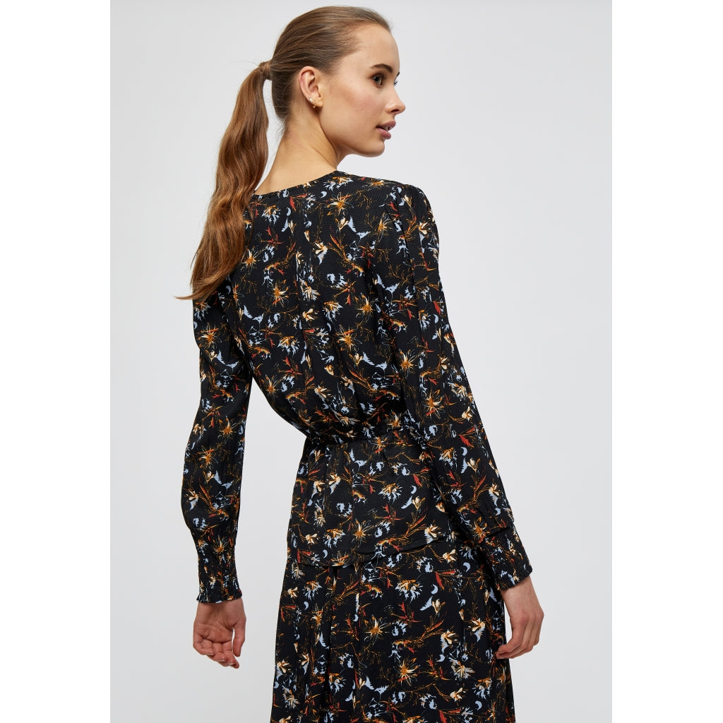 Minus Jessica wrap blouse Skjorter og bluser Graphic winter garden print