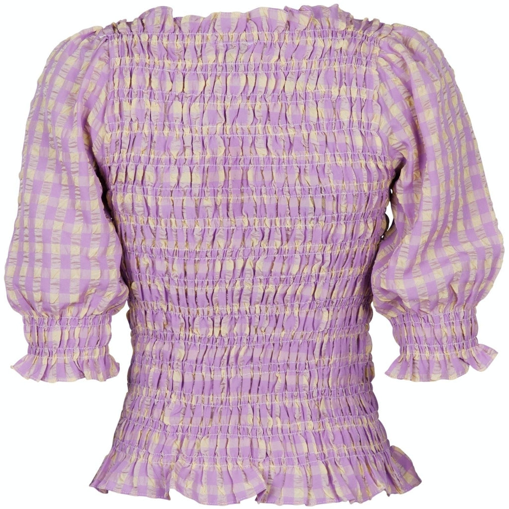 Neo Noir Kara candy check top Toppe og t-shirts Lavender