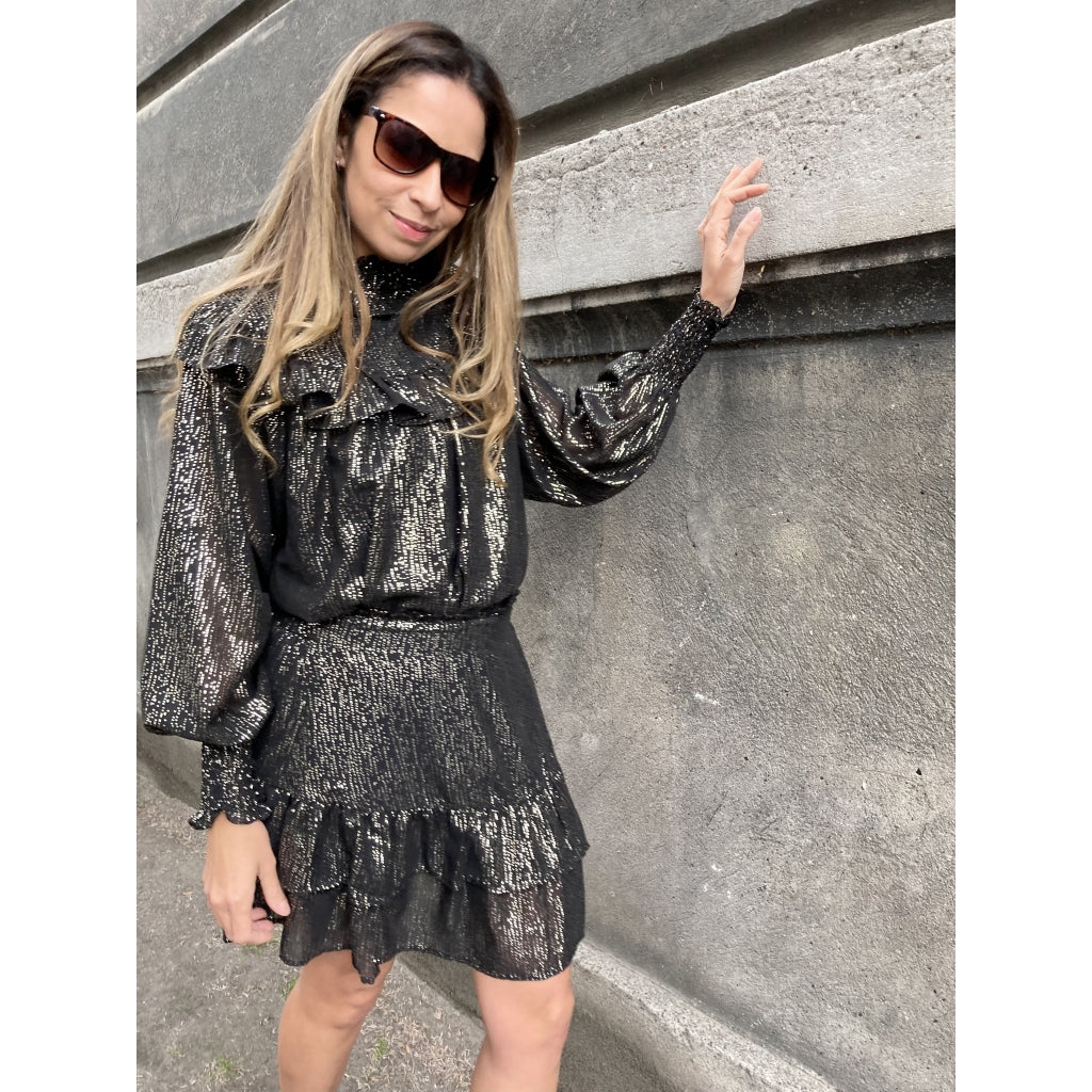 Continue Karina blouse Skjorter og bluser Black w. gold