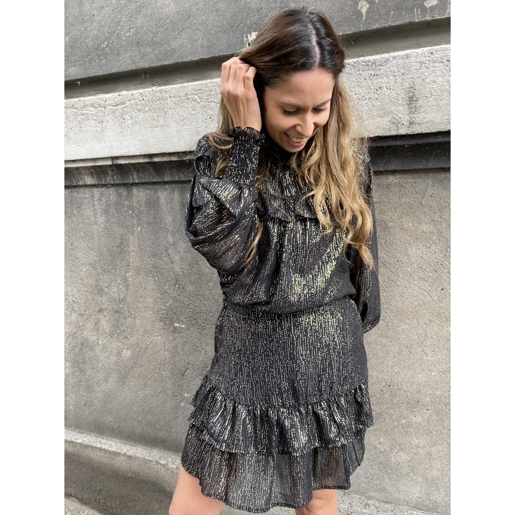 Continue Karina blouse Skjorter og bluser Black w. gold