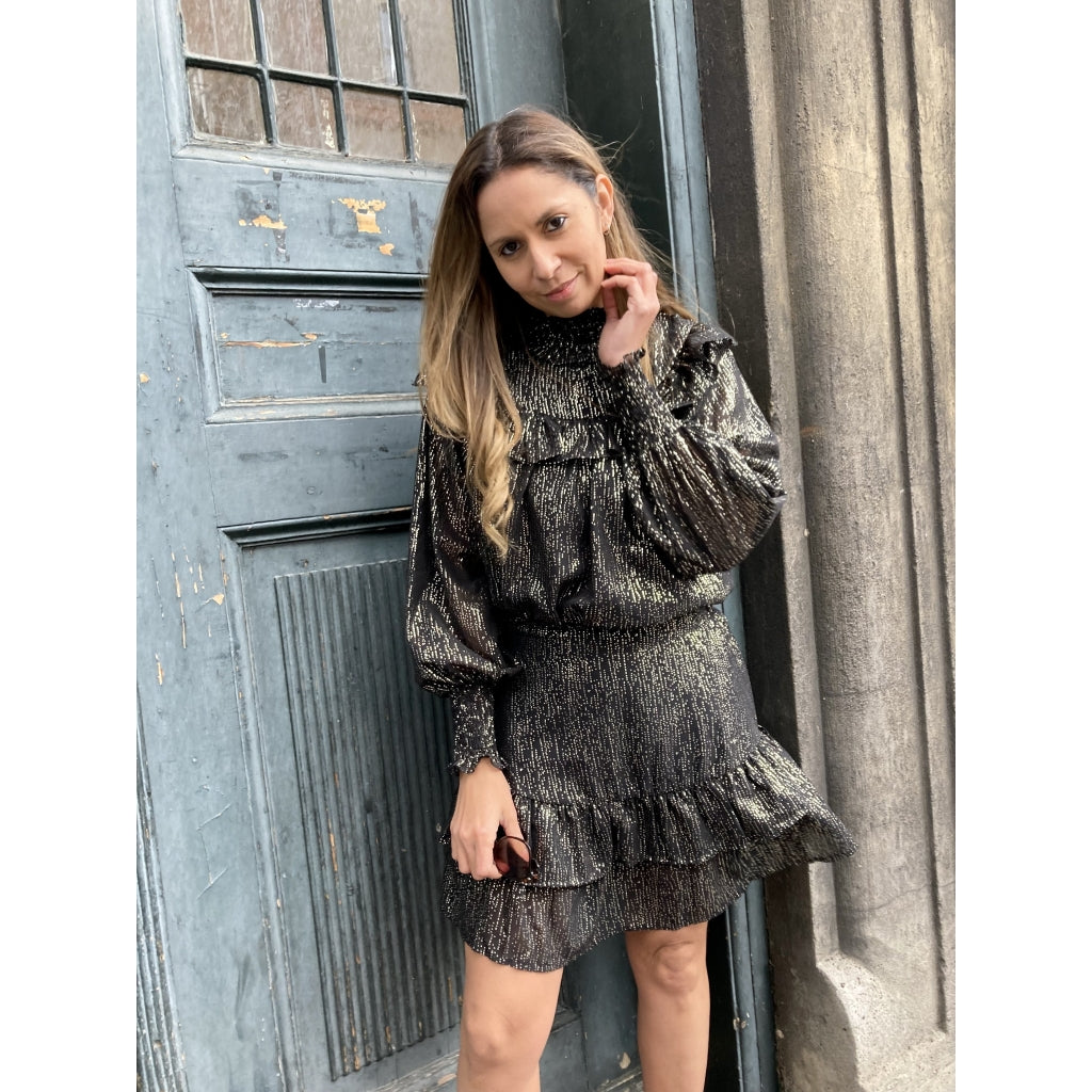 Continue Karina blouse Skjorter og bluser Black w. gold