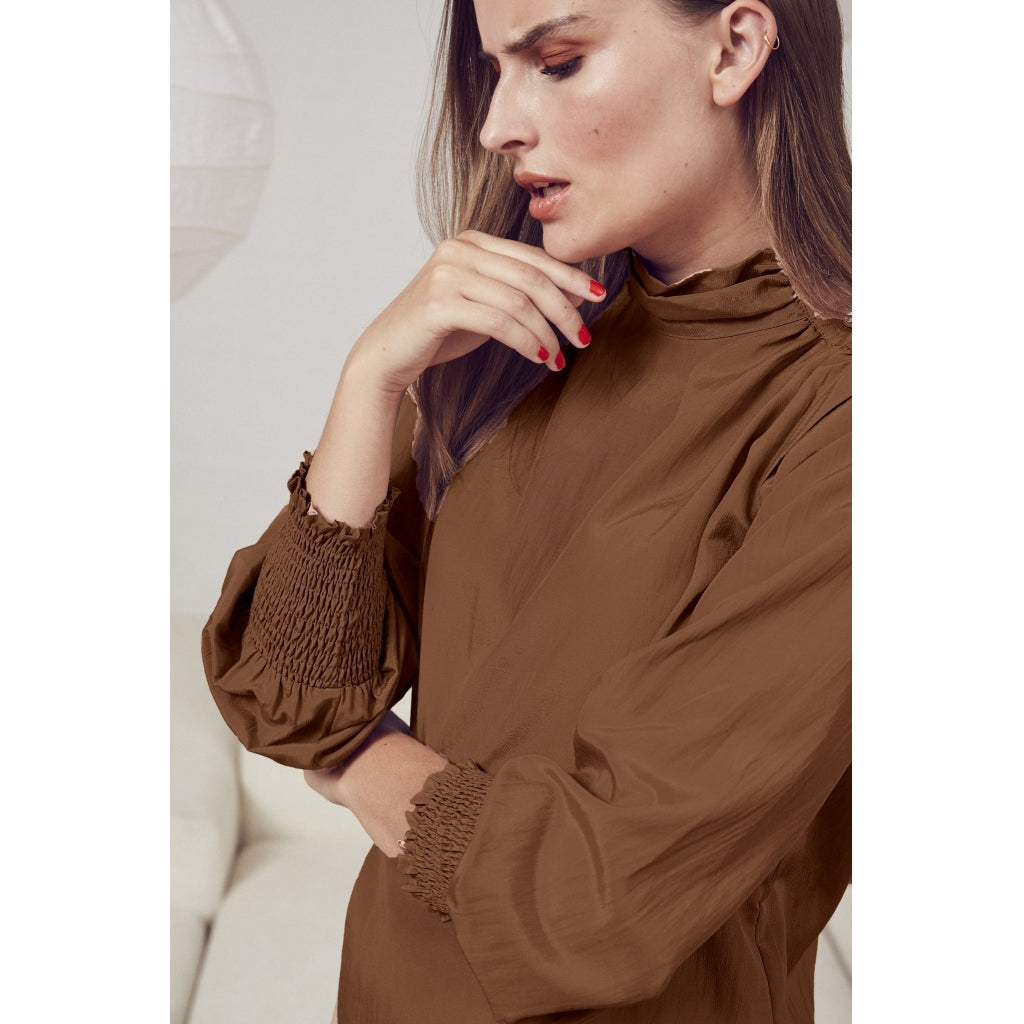 Co'couture Keeva drape blouse Skjorter og bluser Walnut