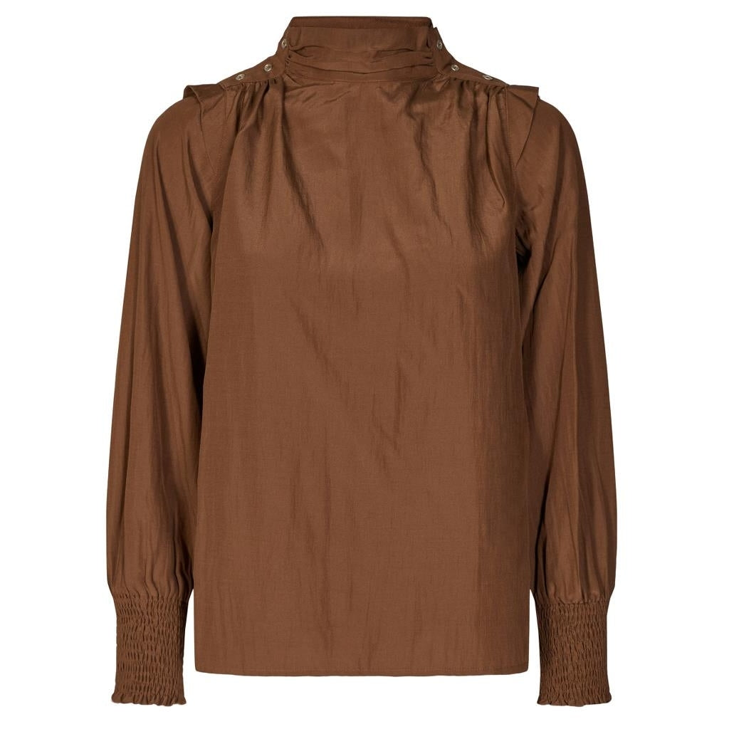 Co'couture Keeva drape blouse Skjorter og bluser Walnut