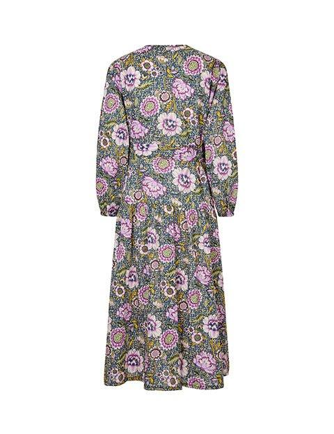 Amy kjole i lilla blomsterprint - Damernes Outlet