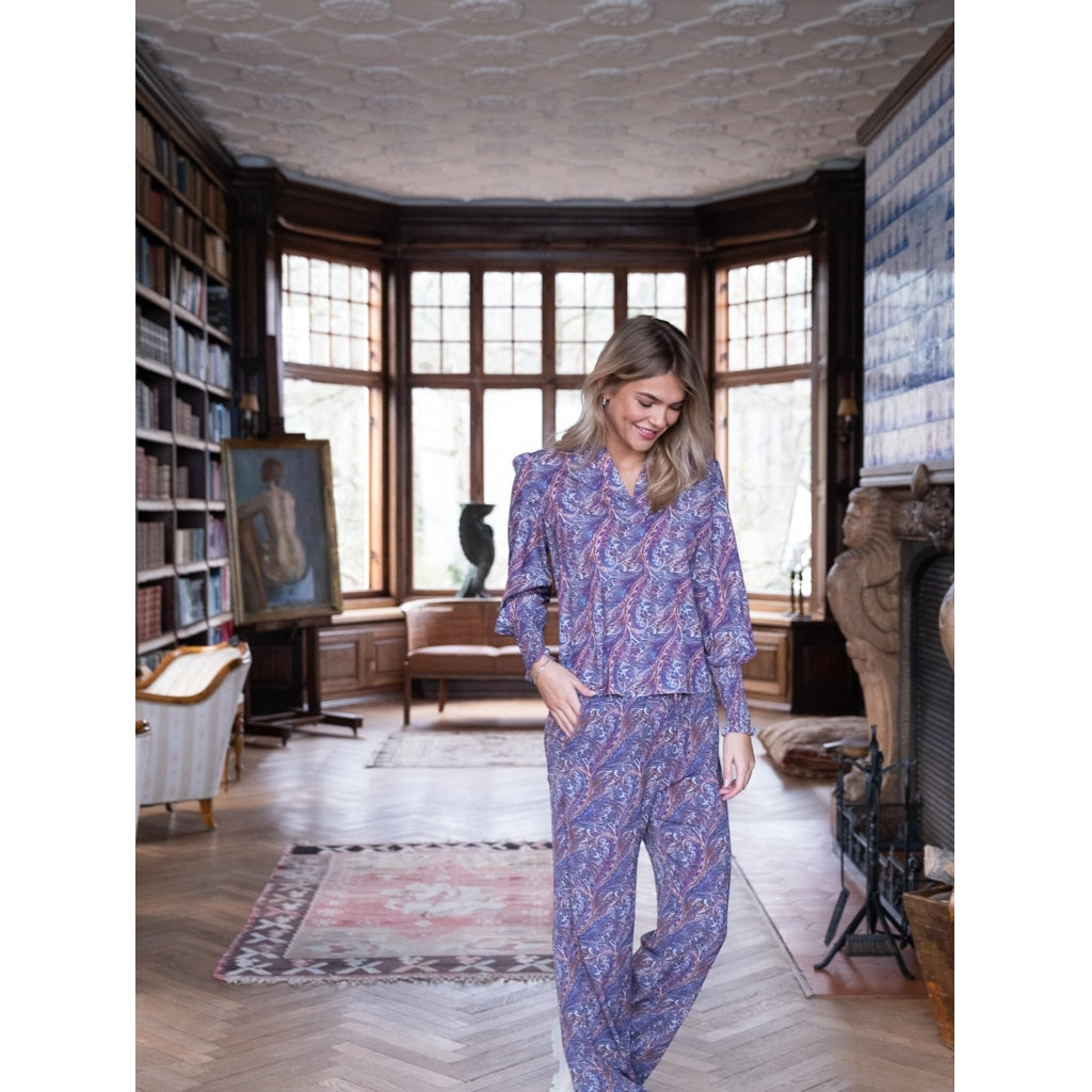 Neo Noir Kuli paisley pants Pants Dusty blue