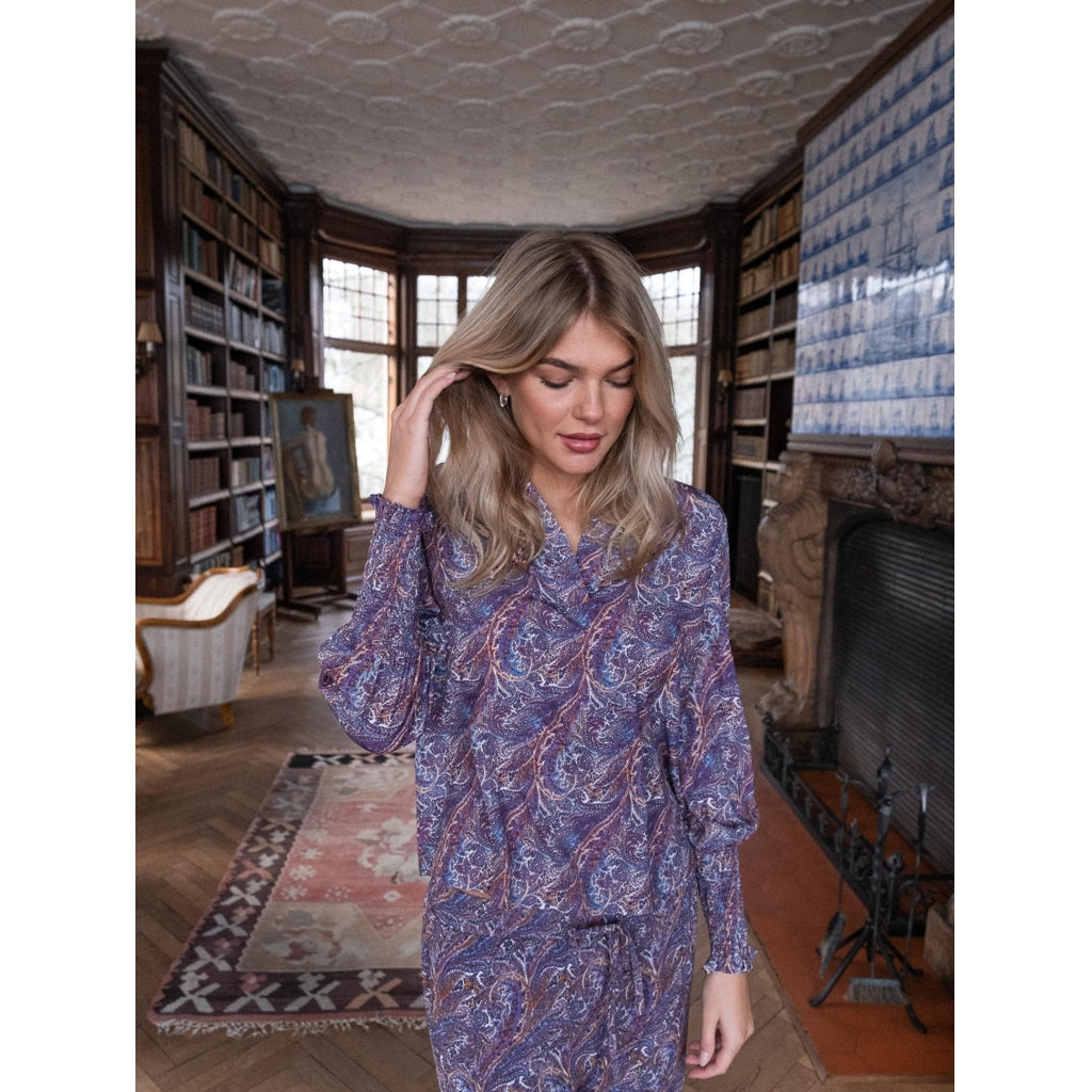 Neo Noir Landa Paisley blouse Skjorter og bluser Dusty blue