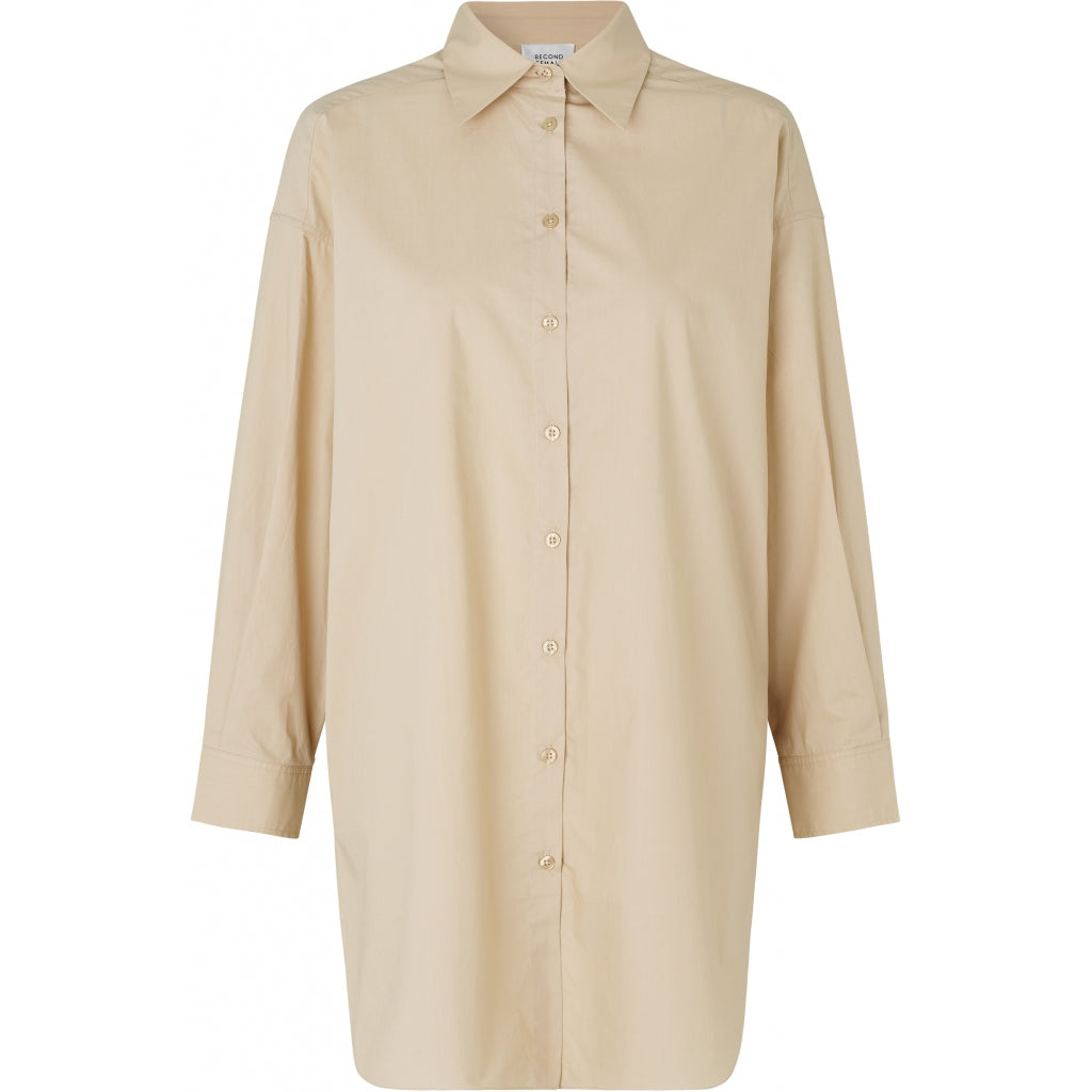 Second Female Larkin oversized shirt Skjorter og bluser Humus