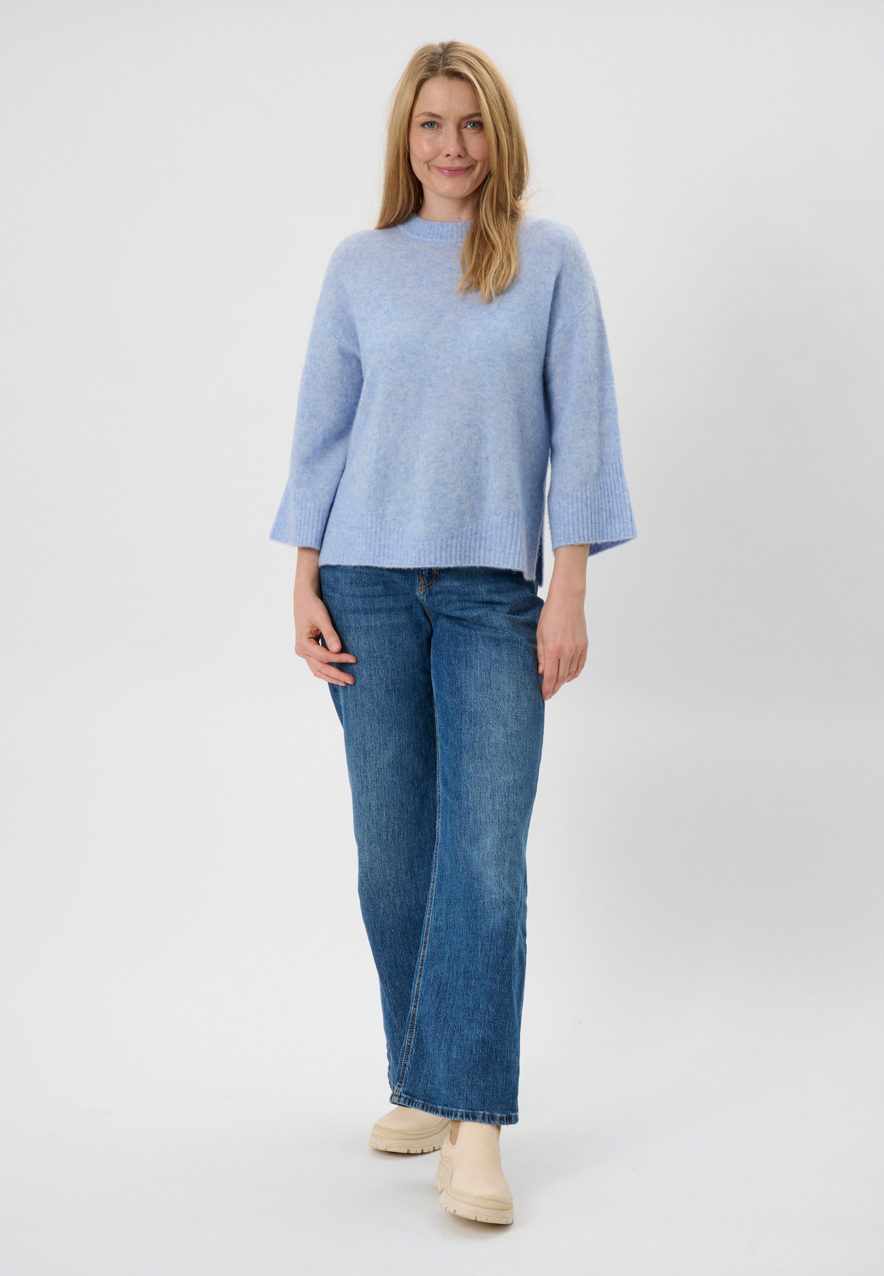 Lind LiAgusta Knit Pullover 5002 Light Blue Melange