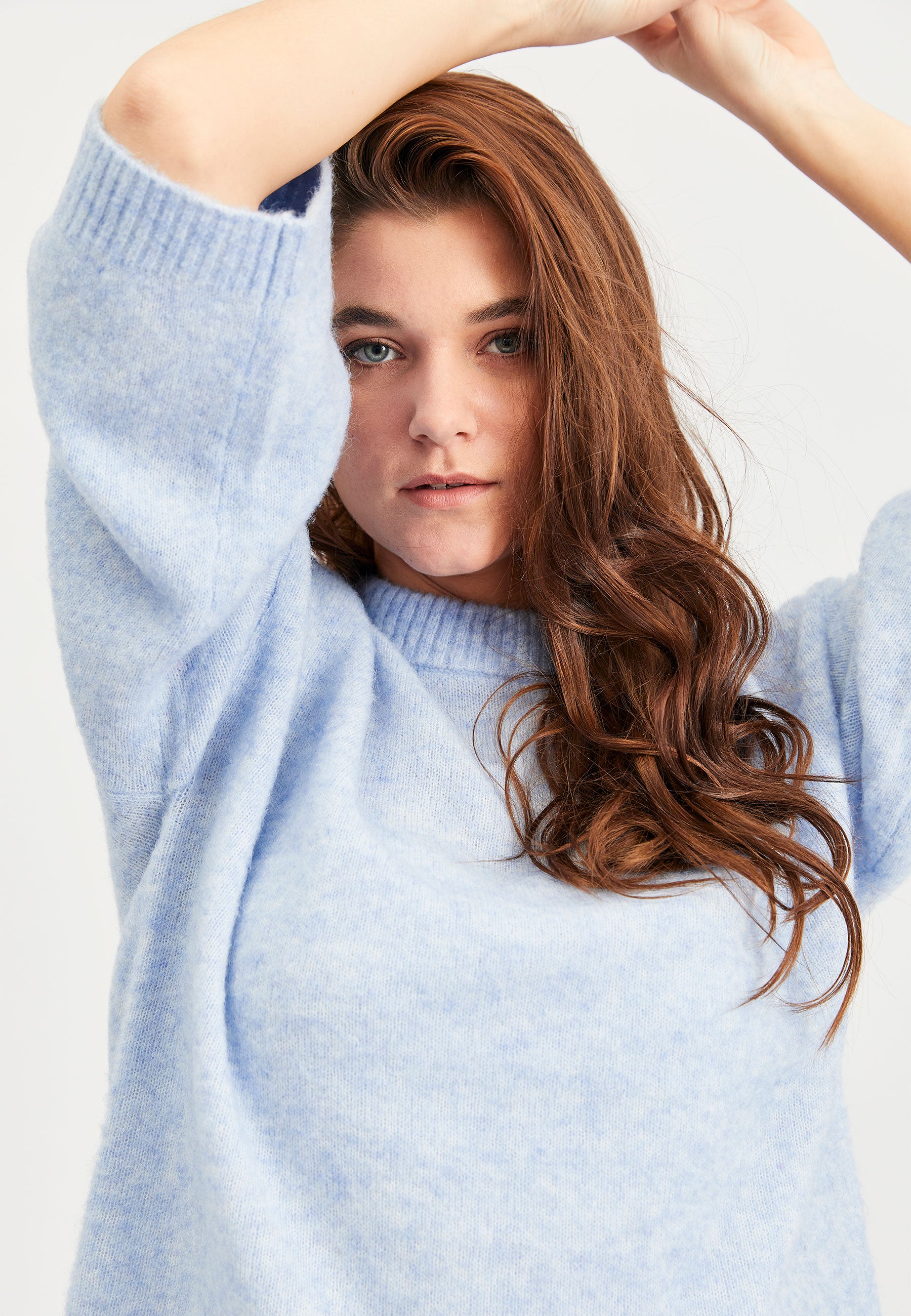 Lind LiAgusta Knit Pullover 5002 Light Blue Melange