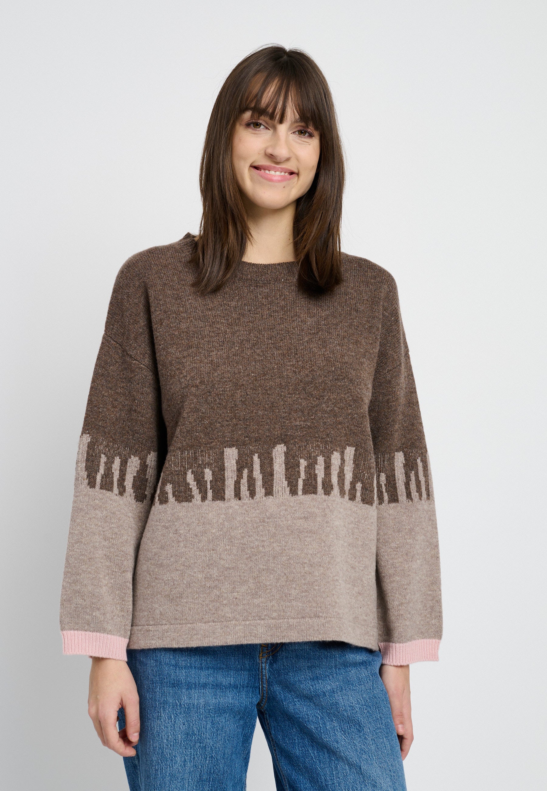 Lind LiCora Knit Pullover 1960 dark brown melange