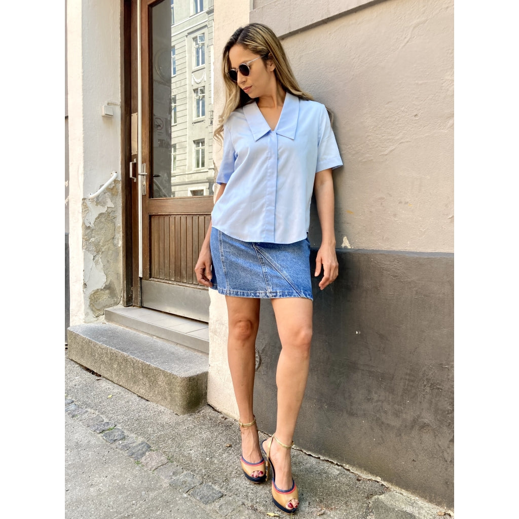 NORR Lillian shirt Skjorter og bluser Light blue