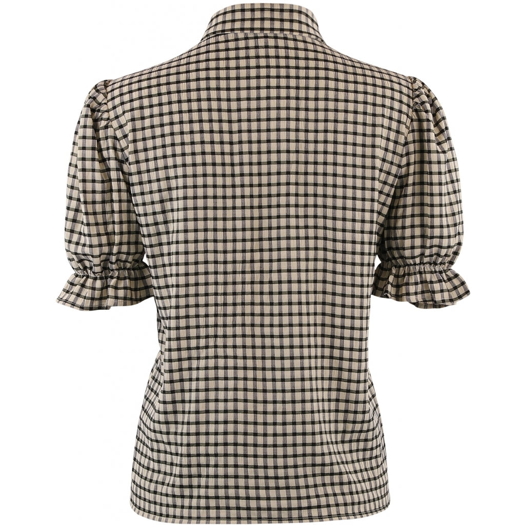 Continue Lisa check blouse Skjorter og bluser Check black/sand